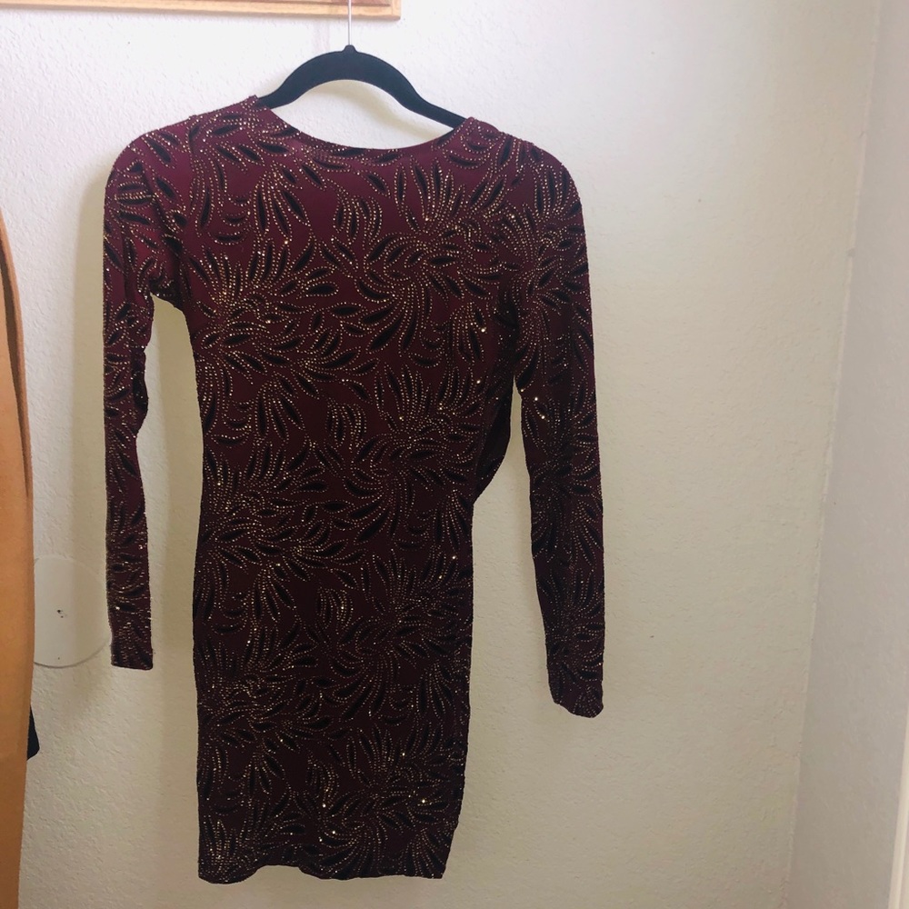 Windsor cowl back sparkly formal dress